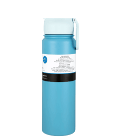 Mainstays 24 oz Blue Stainless Steel Double Wall Water Bottle, Straw Lid