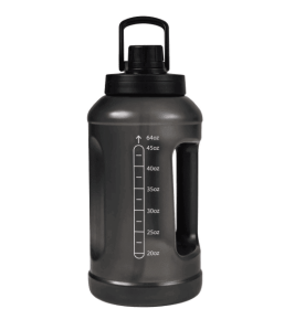 Mainstays 64 Fluid Ounces Reusable Water Bottle, Black, Straw, Plastic, Light Weight